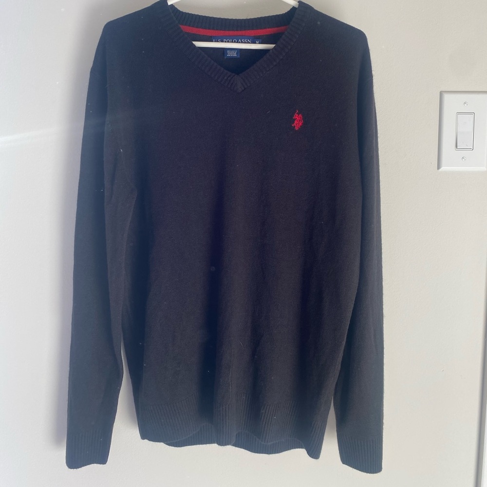 US POLO ASSN - V-NECK SWEATER - BLACK